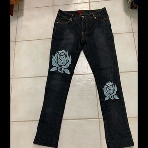 Jeans, embellished, bling roses, Sexy, 5/6